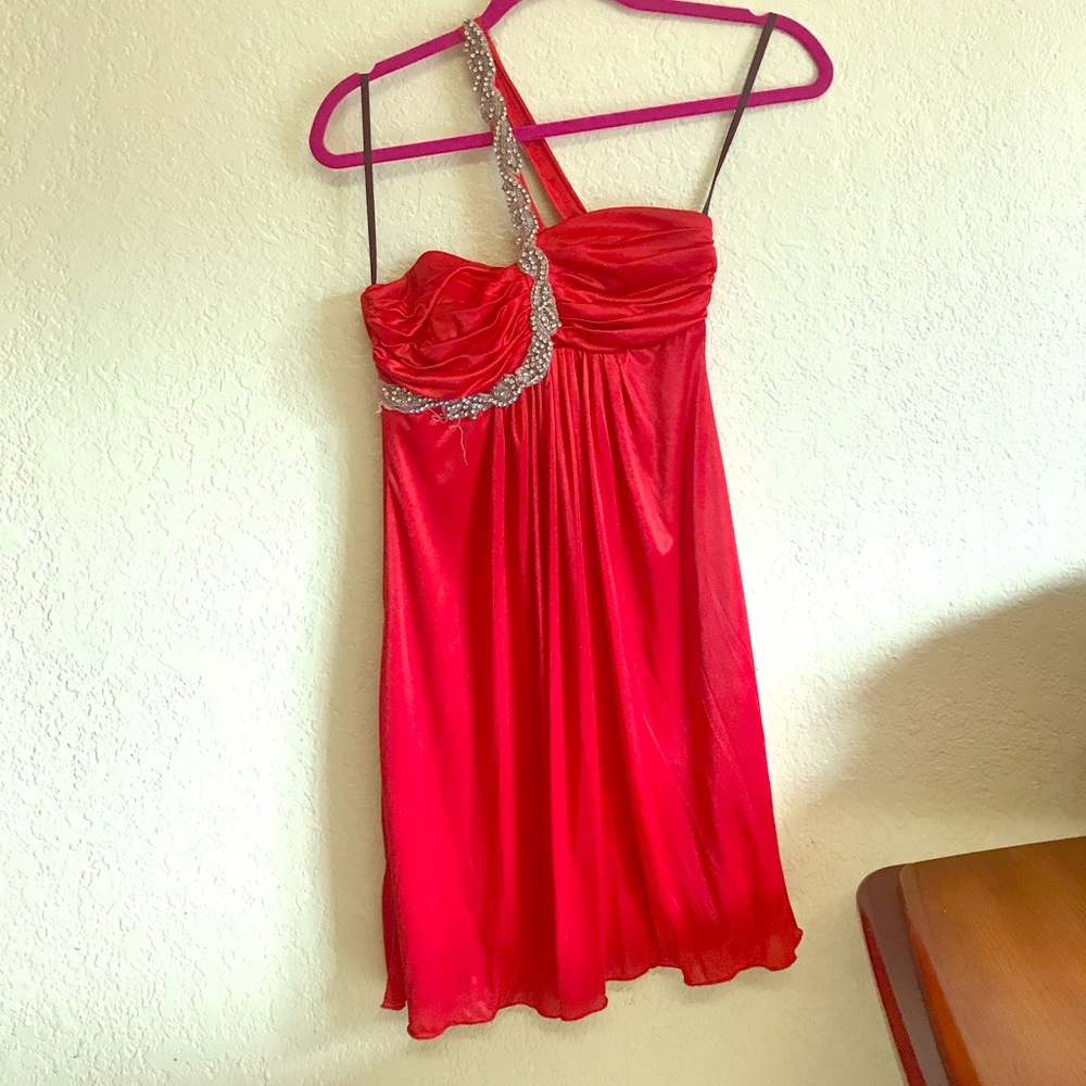 Formal red sparkly dress
